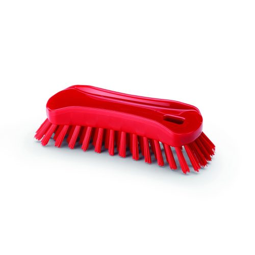 Igeax élelmiszeripari ergonómikus kézi kefe, piros, 0,75mm kemény sörtével