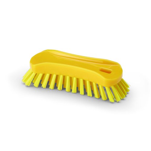 Igeax élelmiszeripari ergonómikus kézi kefe, sárga, 0,75mm kemény sörtével