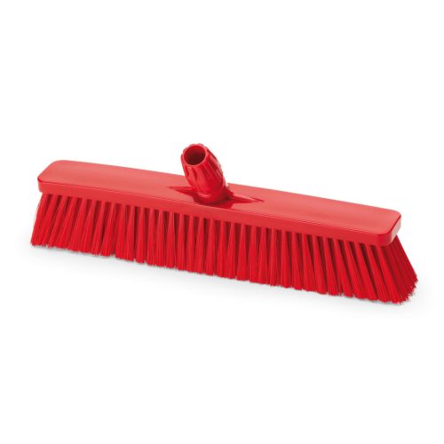 Igeax élelmiszeripari tolóseprű, partvis fej, 45cm, 0,3mm puha sörtével, piros