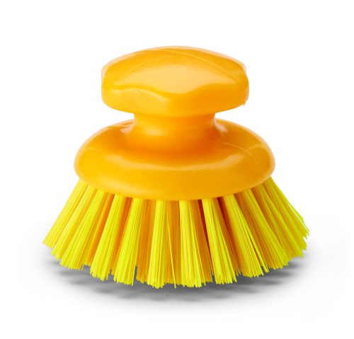 Igeax élelmiszeripari ergonómikus kézi súroló kefe kerek sárga, 0,5mm közepes sörtével