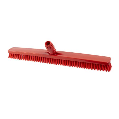 Igeax élelmiszeripari padlósúrolókefe rövid sörte 60cm széles piros, 0,5mm közepes sörtével