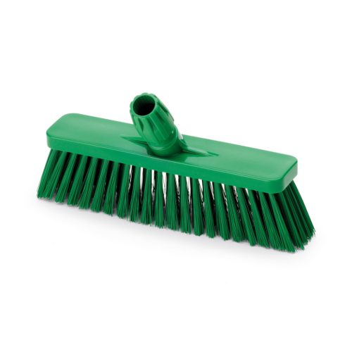 Igeax élelmiszeripari tolóseprű, partvis fej, 30 cm, 0,3mm puha sörtével, zöld