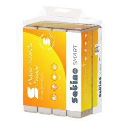   Satino Wepa Smart V hajtogatott kéztörlő 2 réteg, 80% fehér, 24x21cm, 12x336 lap/zsák