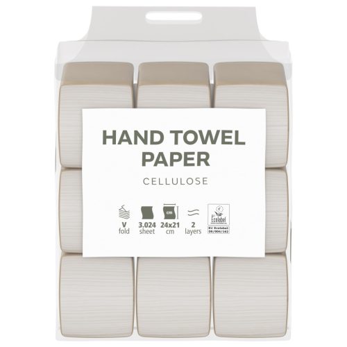 Satino Wepa Saver V hajtogatott kéztörlő 2 rétegű, cellulóz, 24x21cm, 9x336 lap (3024 lap)