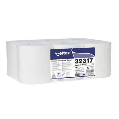 Celtex Maxipull Trend tekercses kéztörlő cellulóz, 2 réteg, 108m, 450 lap 6 tekercs/zsugor