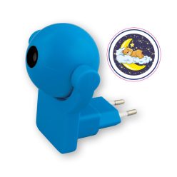   Commel LED éjszakai fény projektor kék macis gyerekszobába, alkonykapcsolóval