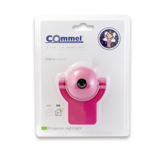 Commel LED éjszakai fény projektor piros tündéres gyerekszobába, alkonykapcsolóval 