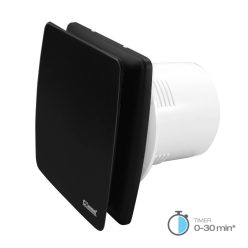   Commel elszívó ventilátor 150 mm, időzítővel, záró lamellával, golyóscsapágyas fekete 18 W, 240 m³/h , 34 dB