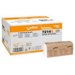   Celtex Save Plus Compact V hajtogatott kéztörlő recy, 2 réteg, 25x21cm, 12x250 lap (3000 lap)