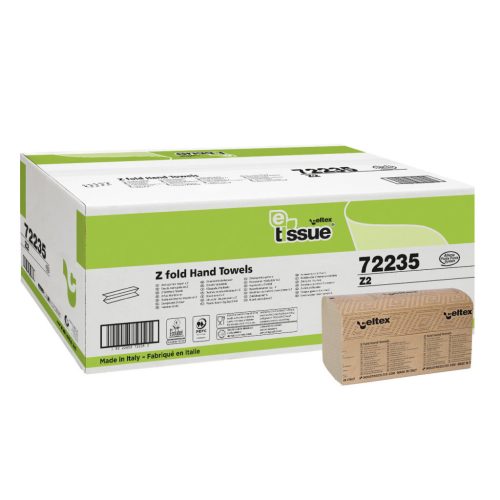 Celtex E-Tissue Z hajtogatott kéztörlő, 2 réteg, 20,5x24cm, 25x150ap/karton