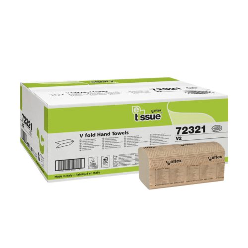 Celtex E-Tissue V2 hajtogatott kéztörlő, 2 réteg, 21,5x21cm, 15x200 lap/karton