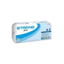   Lucart Strong 8.3 háztartási toalettpapír, 3 rétegű, 250 lapos, 9x8 tekercs/zsák