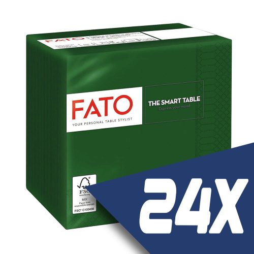 Fato Szalvéta 24x24cm erdőzöld 2 rétegű 100 lap/csomag (24 csomag)