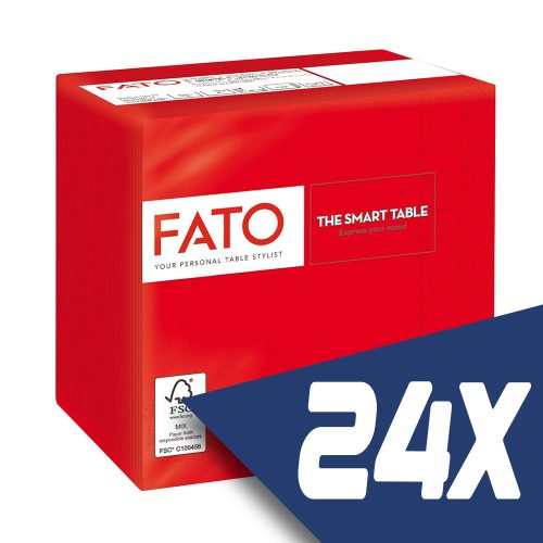 Fato Szalvéta 24x24cm piros 2 rétegű 100 lap/csomag (24 csomag)