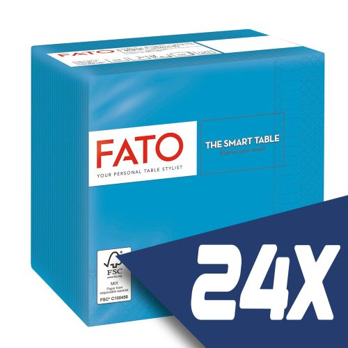 Fato Szalvéta 24x24cm türkiz 2 rétegű 100 lap/csomag (24 csomag)