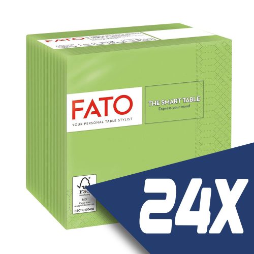 Fato Szalvéta 24x24cm almazöld 2 rétegű 100 lap/csomag (24 csomag)