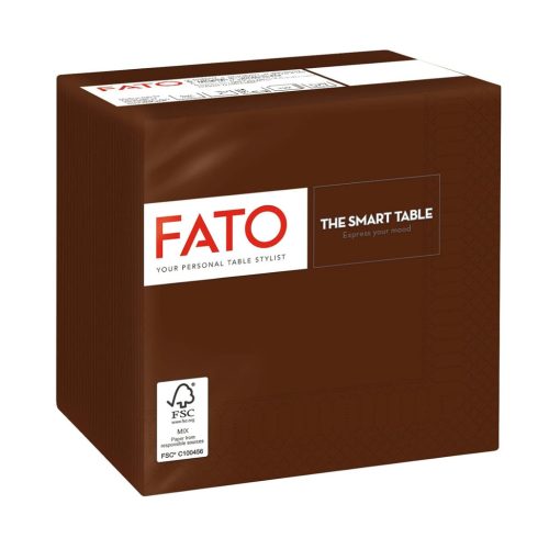 Fato Szalvéta 24x24cm csokoládébarna 2 rétegű 100 lap/csomag 