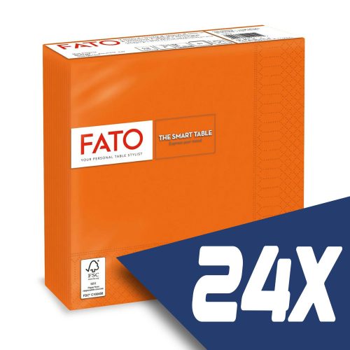 Fato Szalvéta 33x33cm narancssárga 2 rétegű 50 lap/csomag (24 csomag)