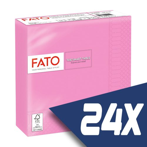 Fato Szalvéta 33x33cm rózsaszín 2 rétegű 50 lap/csomag (24 csomag)