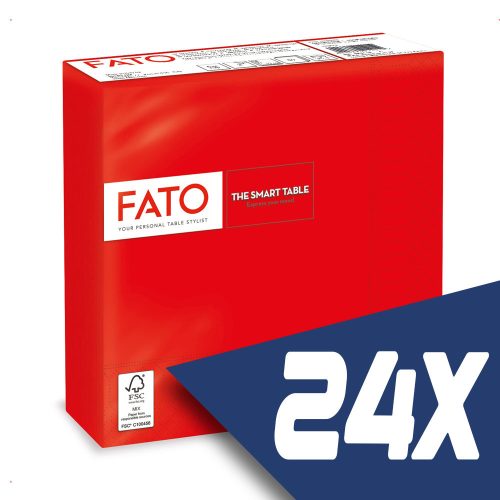 Fato Szalvéta 33x33cm piros 2 rétegű 50 lap/csomag (24 csomag)