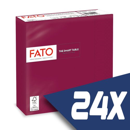 Fato Szalvéta 33x33cm bordó 2 rétegű 50 lap/csomag (24 csomag)