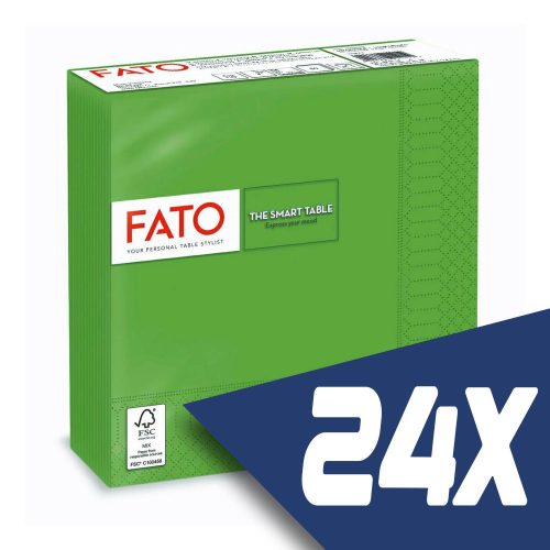 Fato Szalvéta 33x33cm smaragdzöld 2 rétegű 50 lap/csomag (24 csomag)