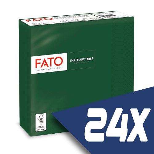 Fato Szalvéta 33x33cm erdőzöld 2 rétegű 50 lap/csomag (24 csomag)