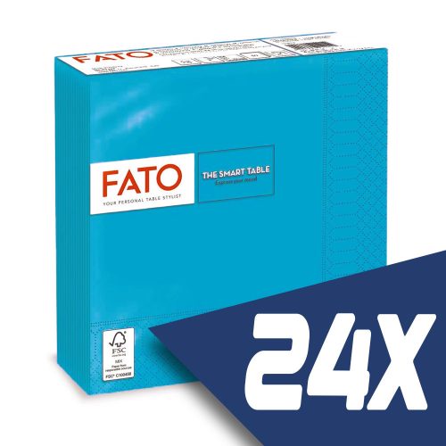 Fato Szalvéta 33x33cm türkiz 2 rétegű 50 lap/csomag (24 csomag)