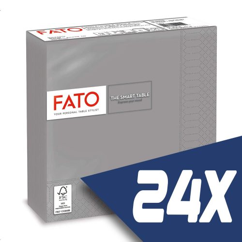 Fato Szalvéta 33x33cm szürke 2 rétegű 50 lap/csomag (24 csomag)