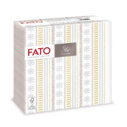   Fato Sztár karácsonyi szalvéta Ribbon Silver 2 rétegű 38x38cm 40 szál/csomag 