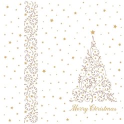   Fato Sztár karácsonyi szalvéta Special Tree Gold 2 rétegű 38x38cm 40 szál/csomag 