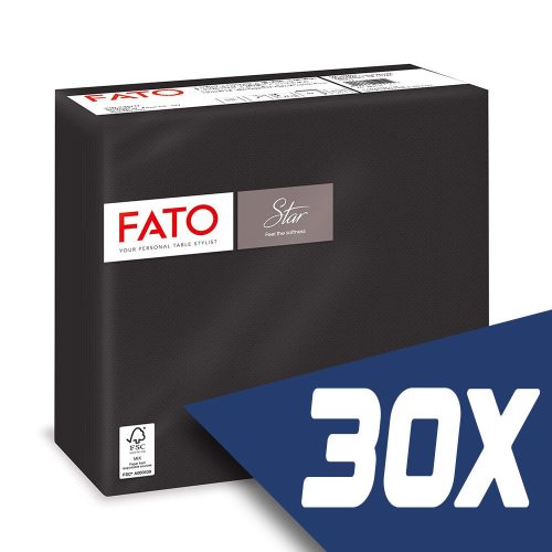 Fato Sztár szalvéta 2 rétegű 38x38cm fekete 40 szál/csomag (30 csomag)