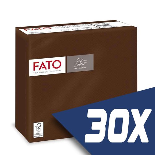 Fato Sztár szalvéta 2 rétegű 38x38cm csokoládébarna 40 szál/csomag (30 csomag)