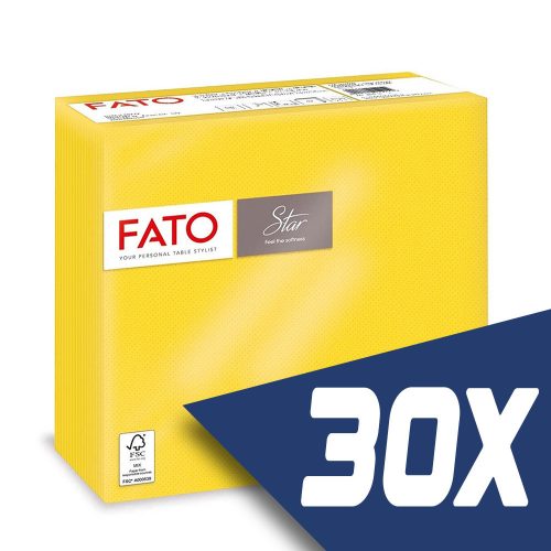 Fato Sztár szalvéta 2 rétegű 38x38cm citromsárga 40 szál/csomag (30 csomag)