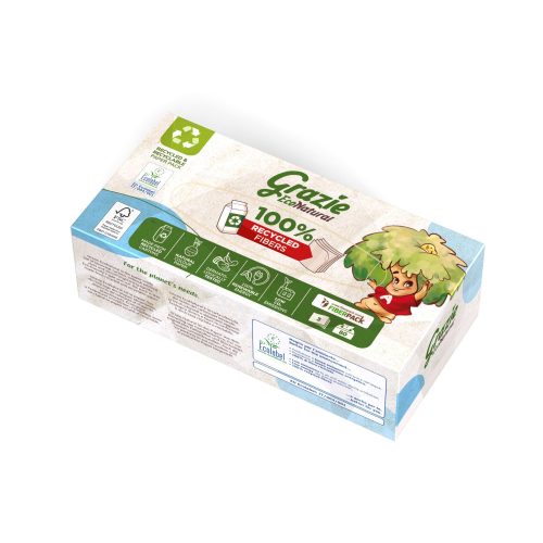 Lucart GRAZIE NATURAL Kozmetikai kendő 3 rétegű recy 80 lap/doboz