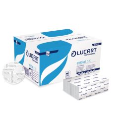   Lucart Strong Z20 keskenyített hajtogatott kéztörlő - 2 rétegű, hófehér, 200 lap (Karton - 15 csomag)