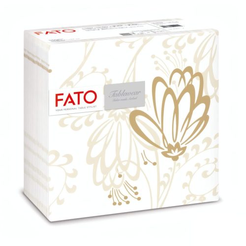 Fato Airlaid szalvéta 40x40cm Boulevard drapp virág dekor 50 lapos