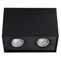 Avide GU10 Lámpatest Négyzetes Fekete Dönthető Dupla