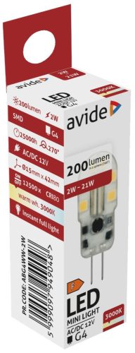 Avide LED 2W G4 WW 3000K