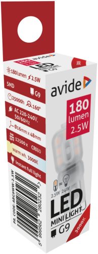 Avide LED 2.5W G9 WW 3000K