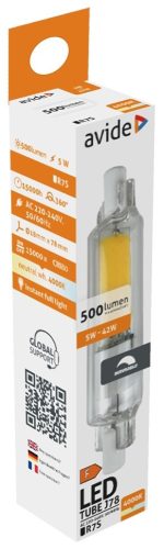 Avide LED 5W R7S 18x78mm NW 4000K Dimm.