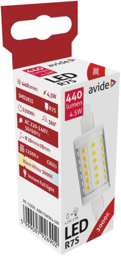 Avide LED 4.5W R7S 20x78mm WW 3000K