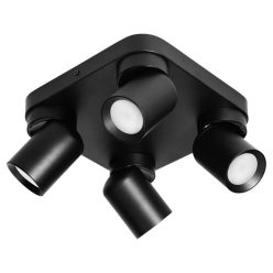   Adviti spot lámpa fali és mennyezeti fekete négyzet 4x GU10 málta  