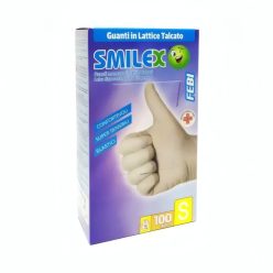   Berica Smilex febi  egyszerhasználatos latex fehér vizsgálókesztyű XL, 100 db / doboz