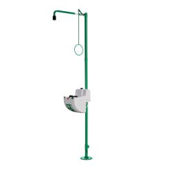   B-Safety ClassicLine biztonsági testzuhany szem- és arczuhannyal, gyűjtőtállal, padlóra szerelhető