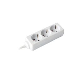   Commel elosztó, hosszabbító 3-as, érintésvédelemmel, fehér, 3m, 16A, 3500W