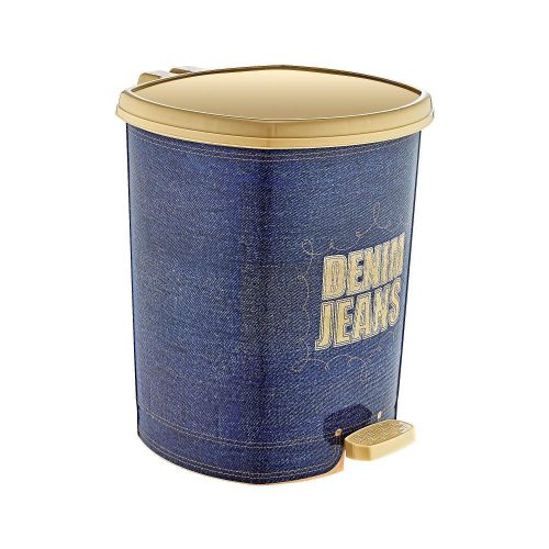 Műanyag pedálos szemetes, Denim 6L