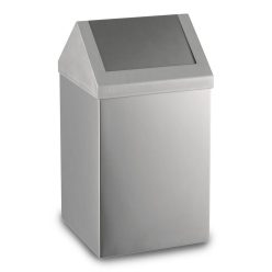 Rozsdamentes acél billenőfedeles szemetes, 16 L, matt