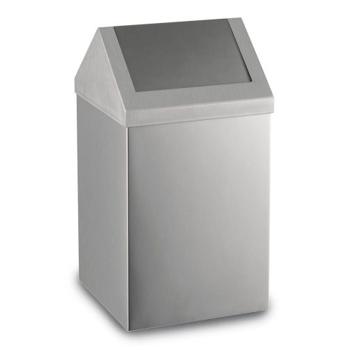 Rozsdamentes acél billenőfedeles szemetes, 36 L, matt