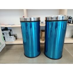   Sérült rozsdamentes Henger billenőfedeles szemetes 45L, fényes